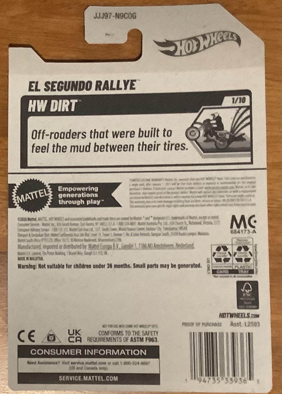 2026 HOT WHEELS EL SEGUNDO RALLYE 145/250 HW DIRT 1/10 Diecast Toy Car