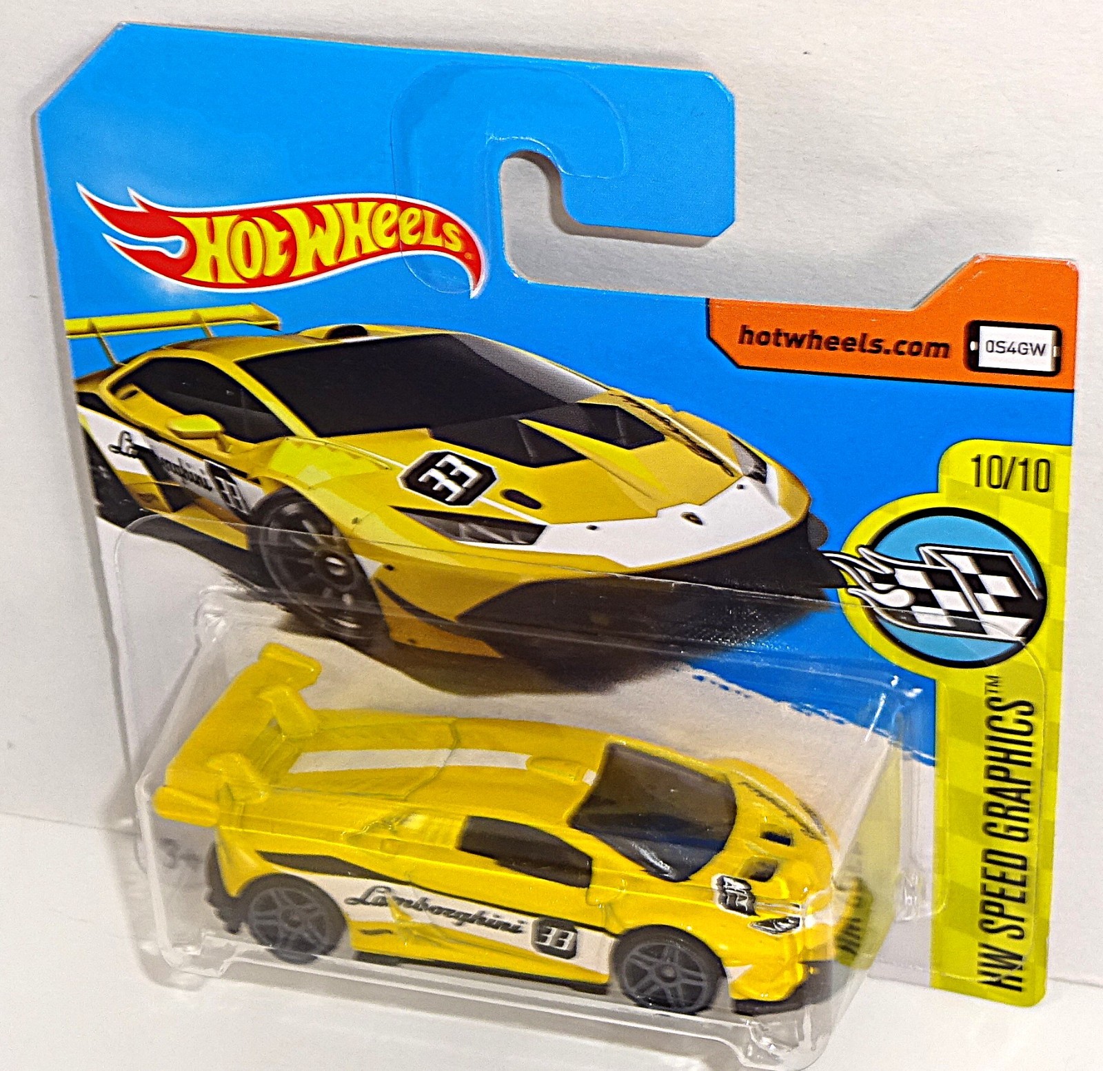 Hot Wheels 2017 Short Card #107 Lamborghini Huracan LP 620-2 Super Trofeo Yellow