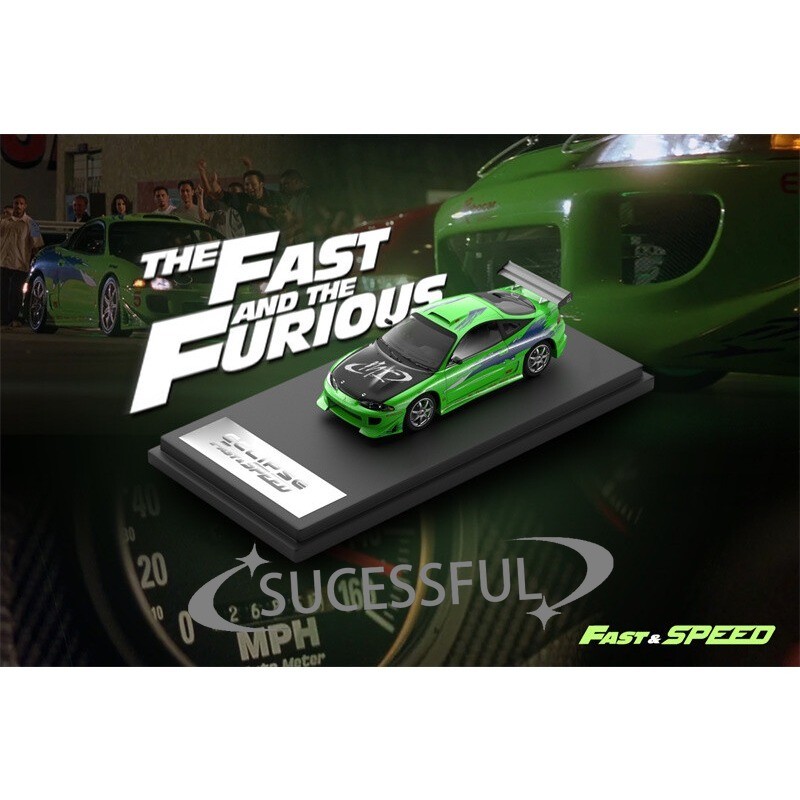 1:64 Fast Speed FS Eclipse D30 Robocar FNF Green Diecast Car Model
