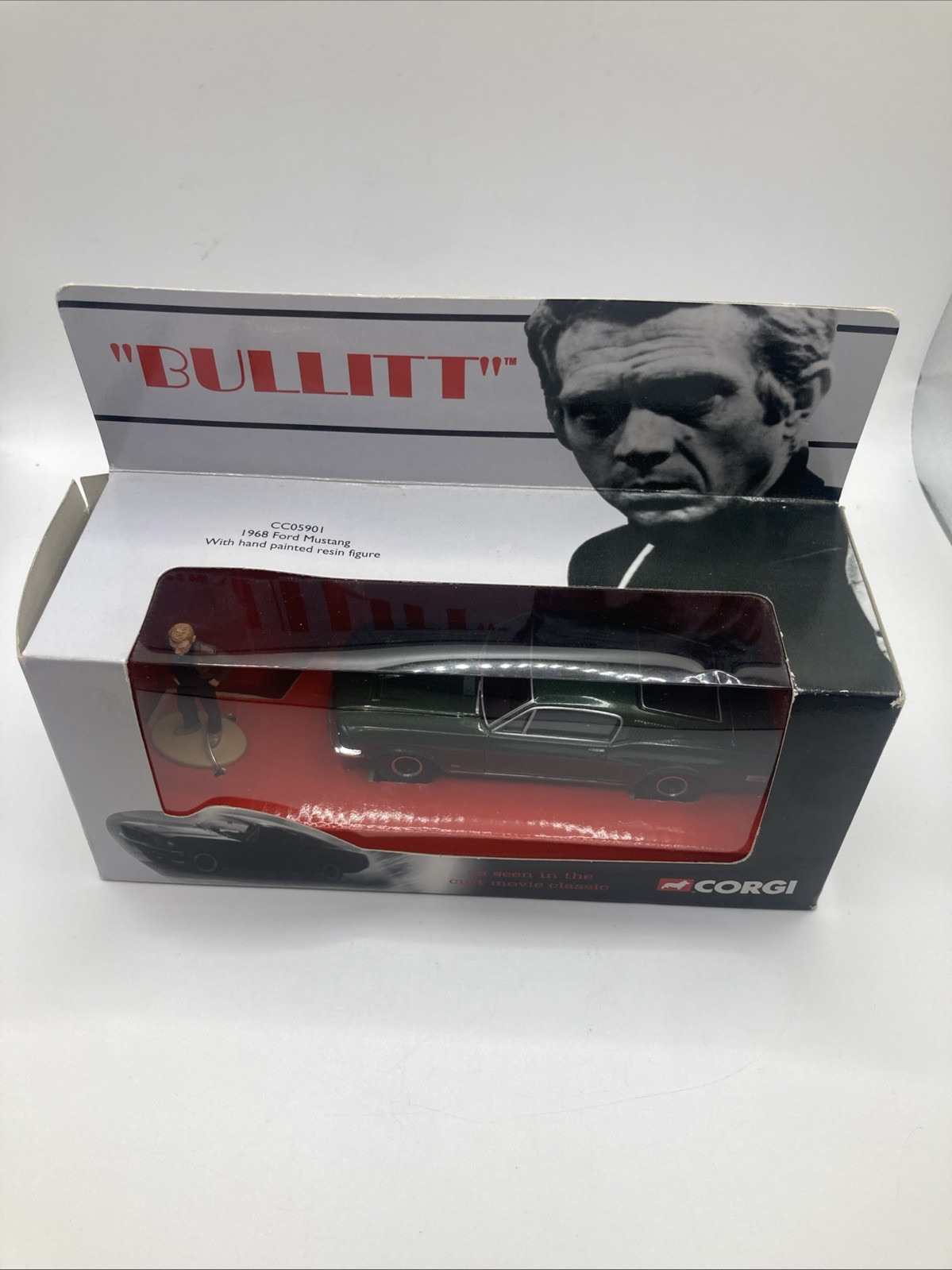 CORGI TOYS – ‘BULLITT’ 1968 FORD MUSTANG WITH FIGURE – MINT / PERFECT MIB