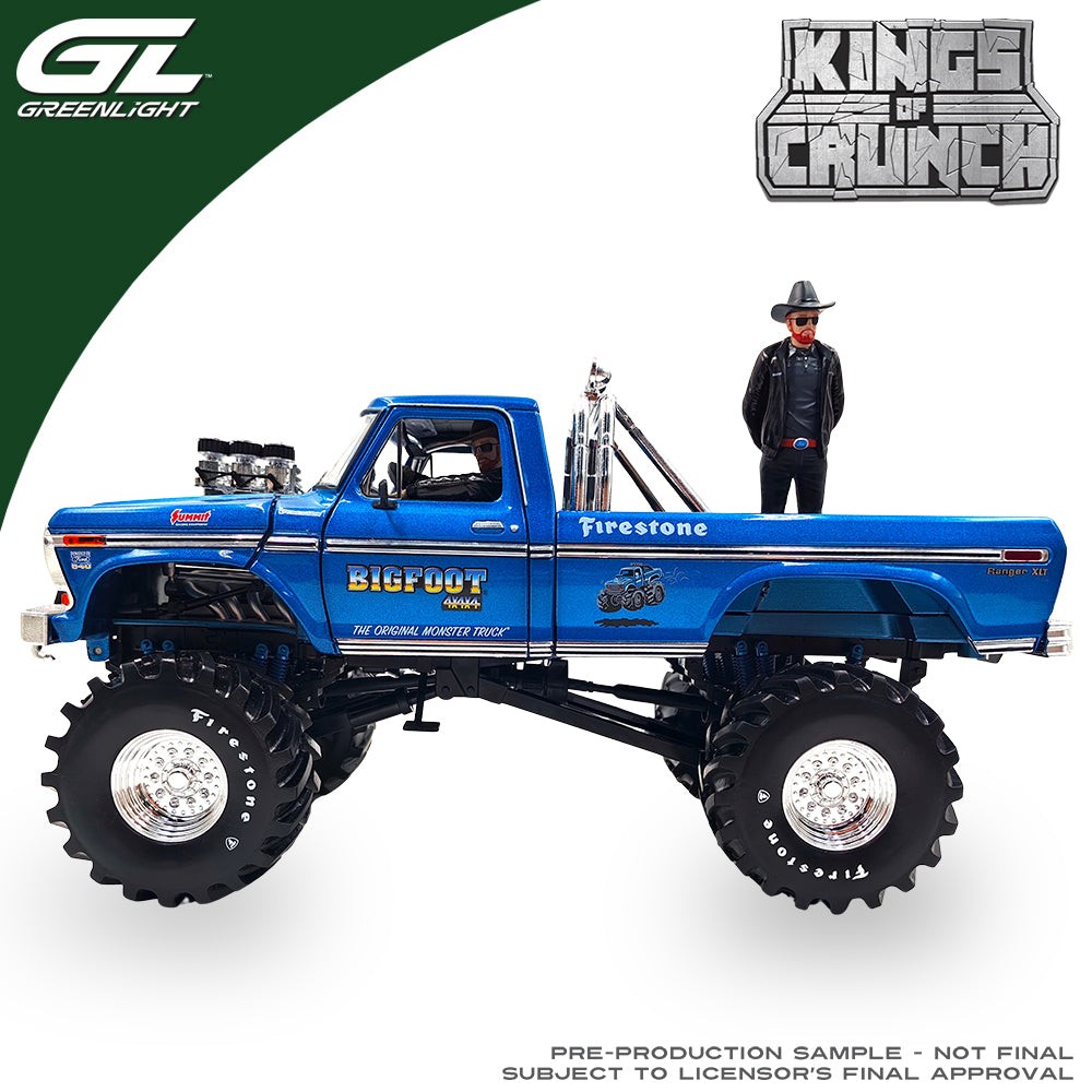 1979 Ford F-250 Monster Truck 48 ” Tires Bob Kings of Crunch Bigfoot #1 1:18