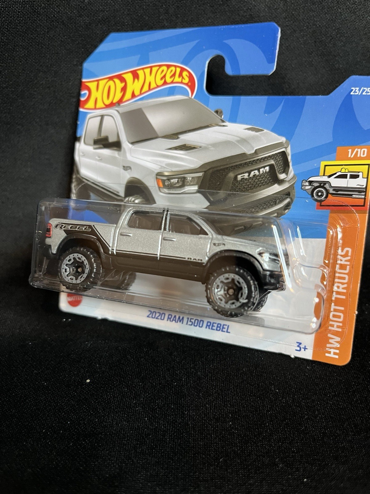 Hot Wheels 2020 Ram 1500 Rebel 1:64 Silver Black Short Card Hot Trucks