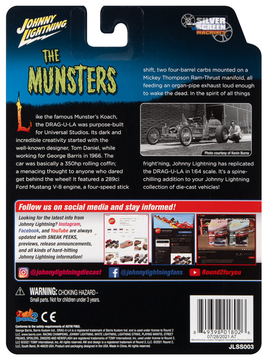 Johnny Lightning Silver Screen The Munsters Drag-U-LA – Hobby Exclusive 1:64 Car