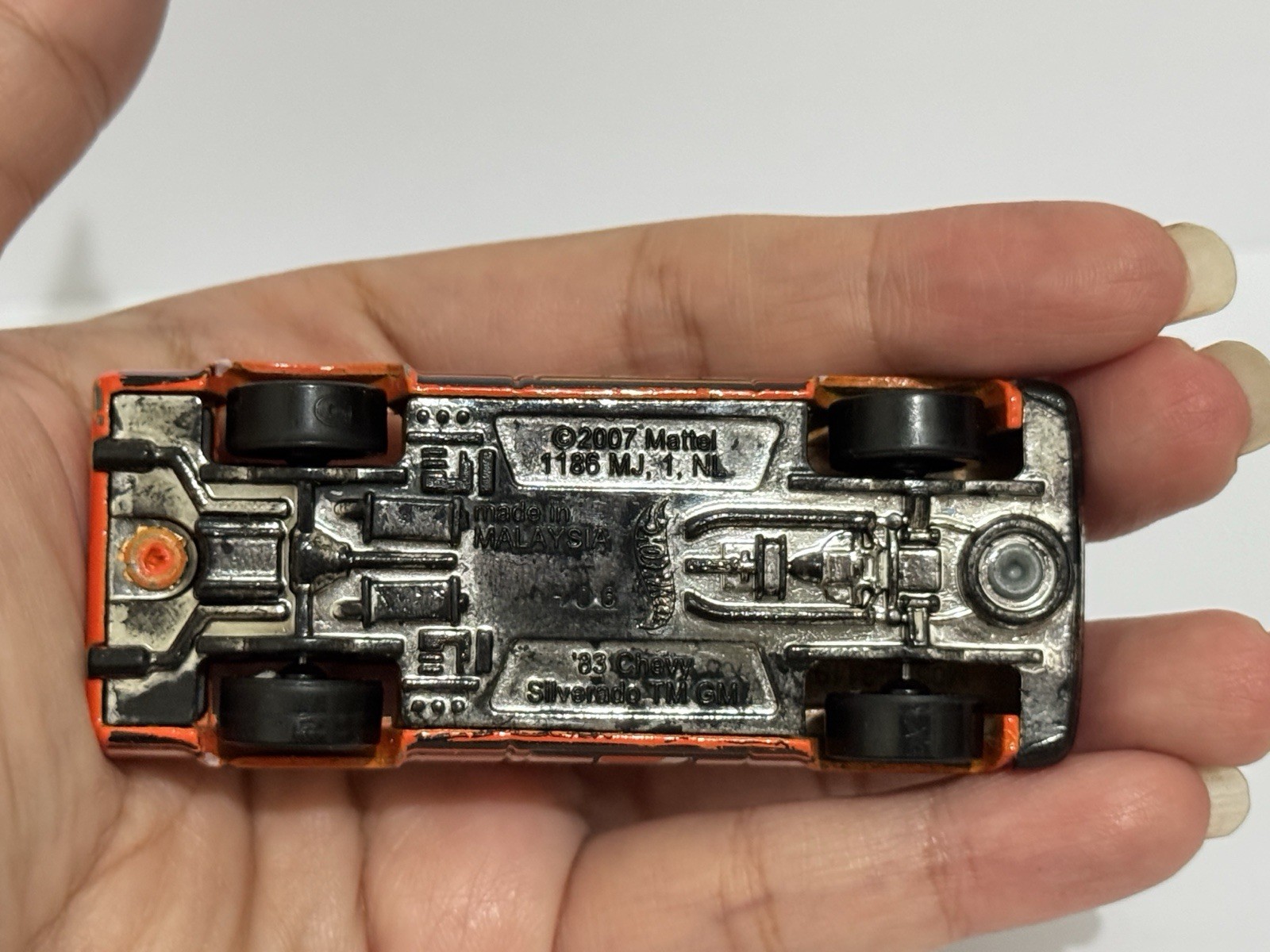 Hot Wheels 83 Chevy Silverado Orange Fram Loose (2 Pcs)