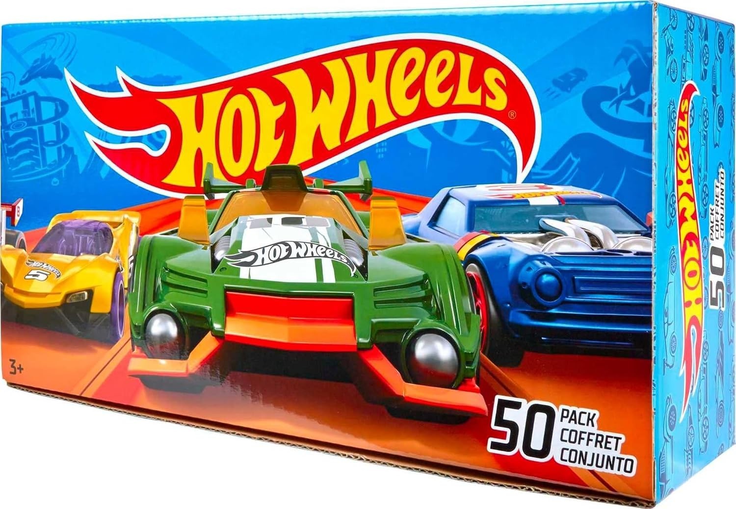 Hot Wheels Toy & 50-Pack of 1:64 Scale Vehicles, Individually Packaged (Styles M