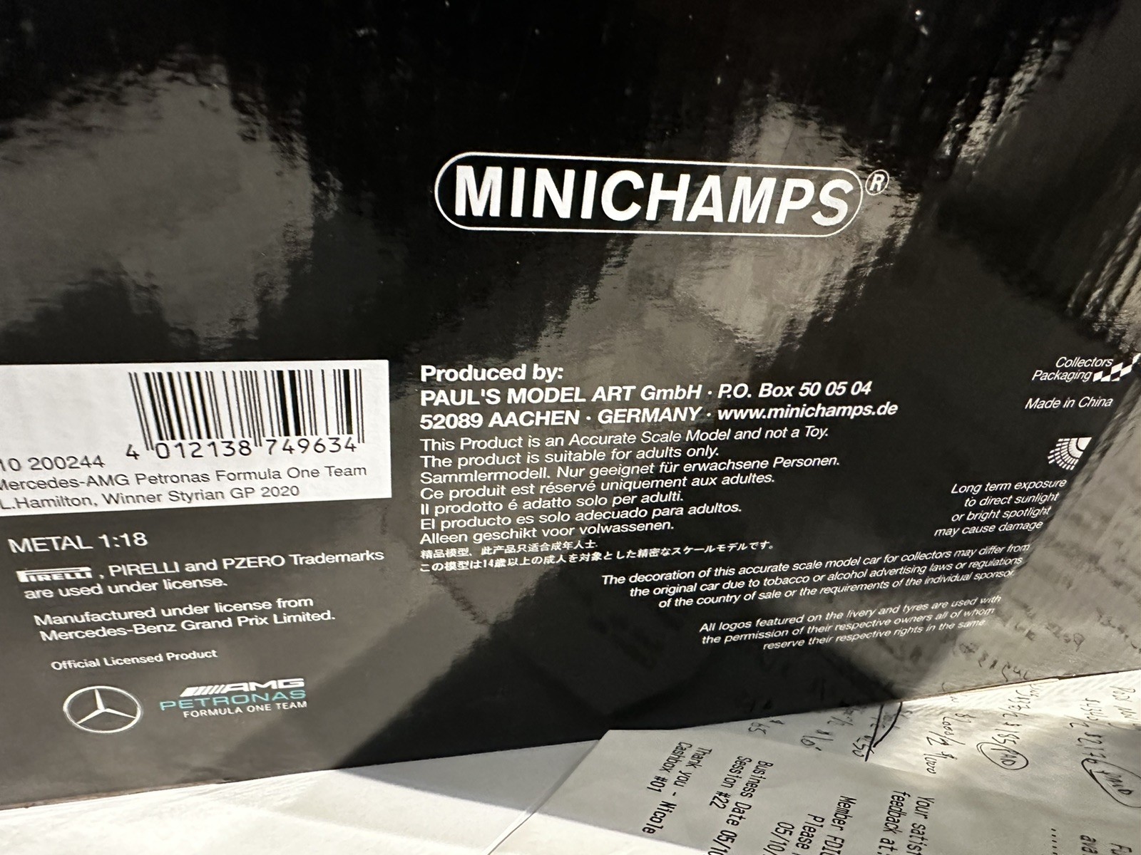 Mini Champs Lewis Hamilton 1:18 Syrian Gp Winner 2020 Collectible