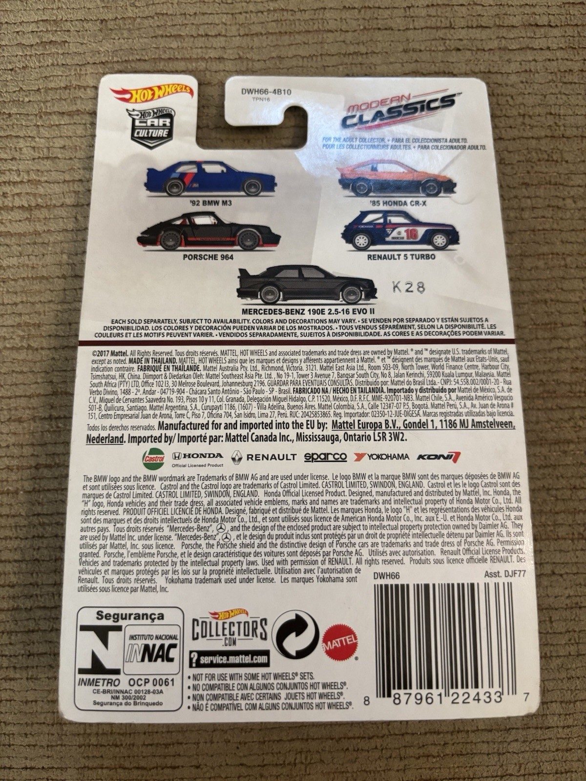 Hot Wheels Car Culture Modern Classics Mercedes Benz 190E 2.5-16 EVO II
