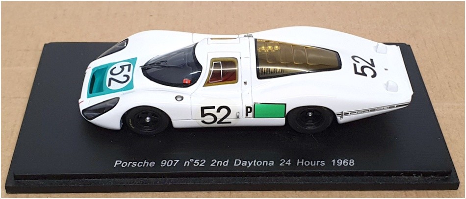 Spark 1/43 Scale S2985 – Porsche 907 #52 2nd Daytona 24h 1968 – White/Green