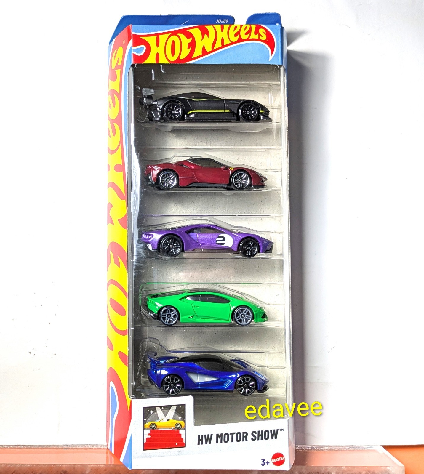 Hot Wheels 5 Pack HW Motor Show 2025 Ferrari SF90 Stradale, Lamborghini, Aston