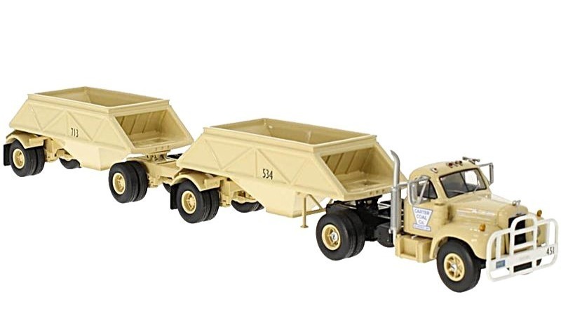 CHOSE MACK B-61T SWB Semi tractor truck bottom dump trailer NEO RESIN 1/64 n DCP