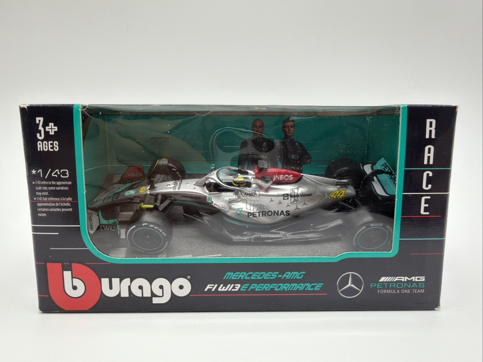 MERCEDES AMG F1 W13 E PERFORMANCE #44 HAMILTON 2022 1/43 MODEL BBURAGO 38066 LH