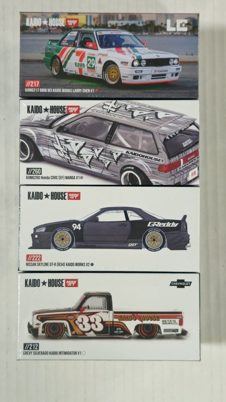 Kaido House 4 Cars Lot BMW M3 Honda Civic Nissan Skyline R34 Chevy Silverado