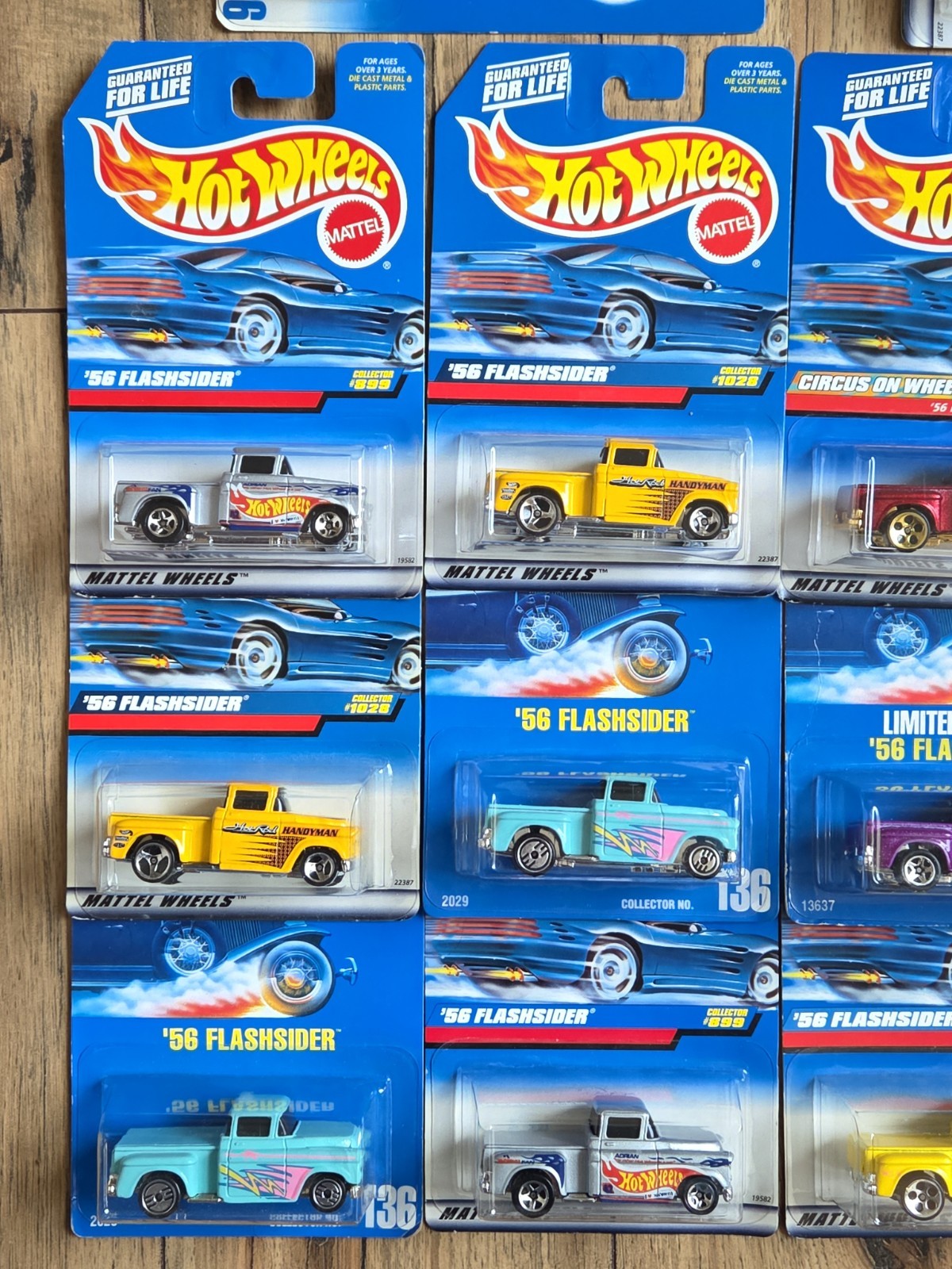 Hot Wheels Lot of 14 ’56 & ’58 FLASHSIDER teal pink Blue Card Variations