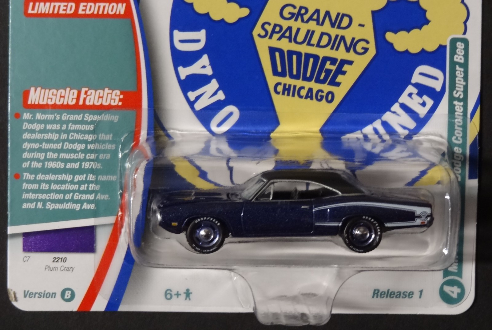 JOHNNY LIGHTNING – MUSCLE CARS PURPLE – 1970 DODGE CORONET SUPER BEE – R1 VB
