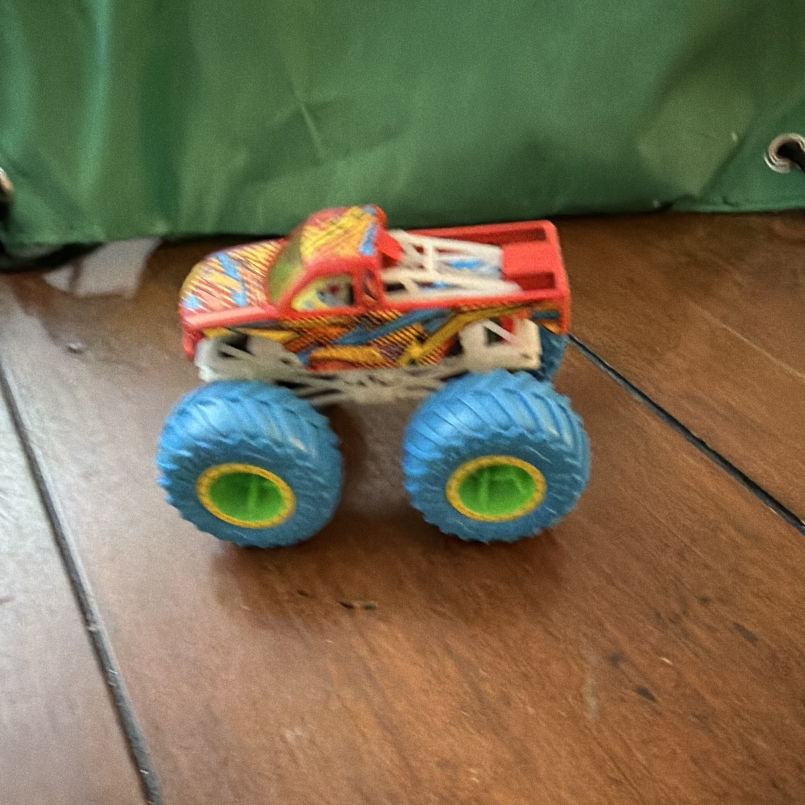Hot Wheels Monster Truck Red Frame w/ Blue Tires Multicolor Graphics