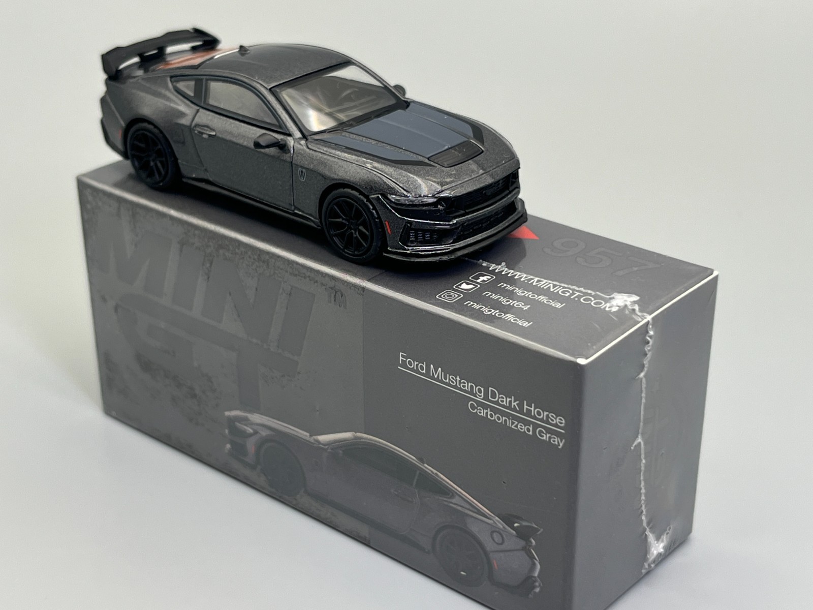 Ford Mustang Dark Horse Carbonized Gray S650 MiniGT 957 1/64 scale