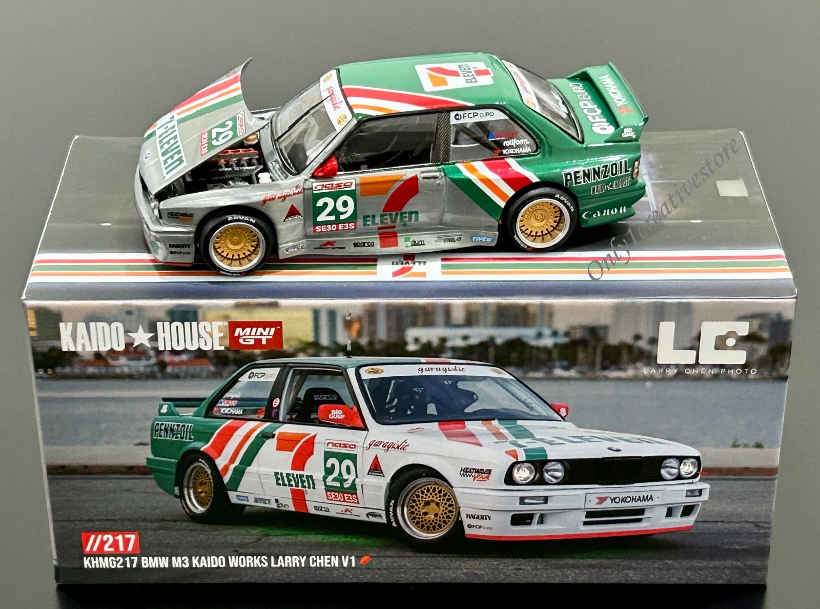 Kaido House x Mini GT 7-Eleven BMW M3 Kaido Works Larry Chen V1 1:64 Chase