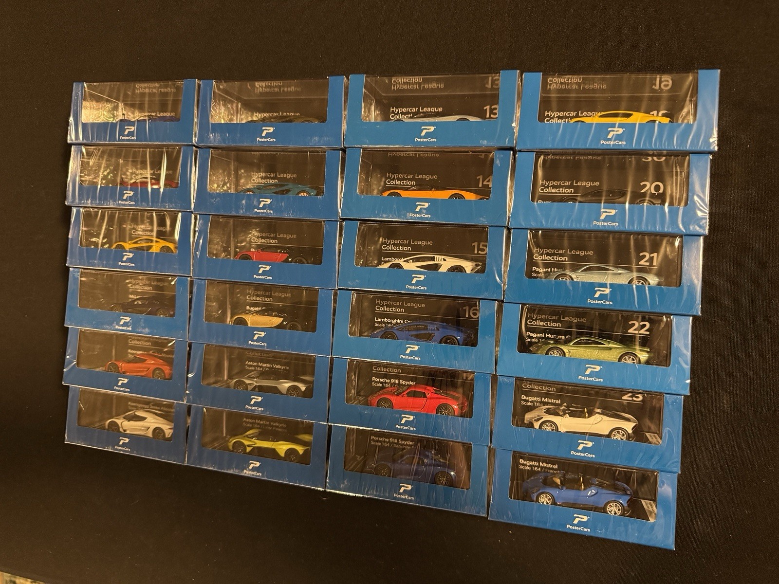 PosterCars 1:64 Scale Hypercar League Collection Diecast 24 Car Complete Set New