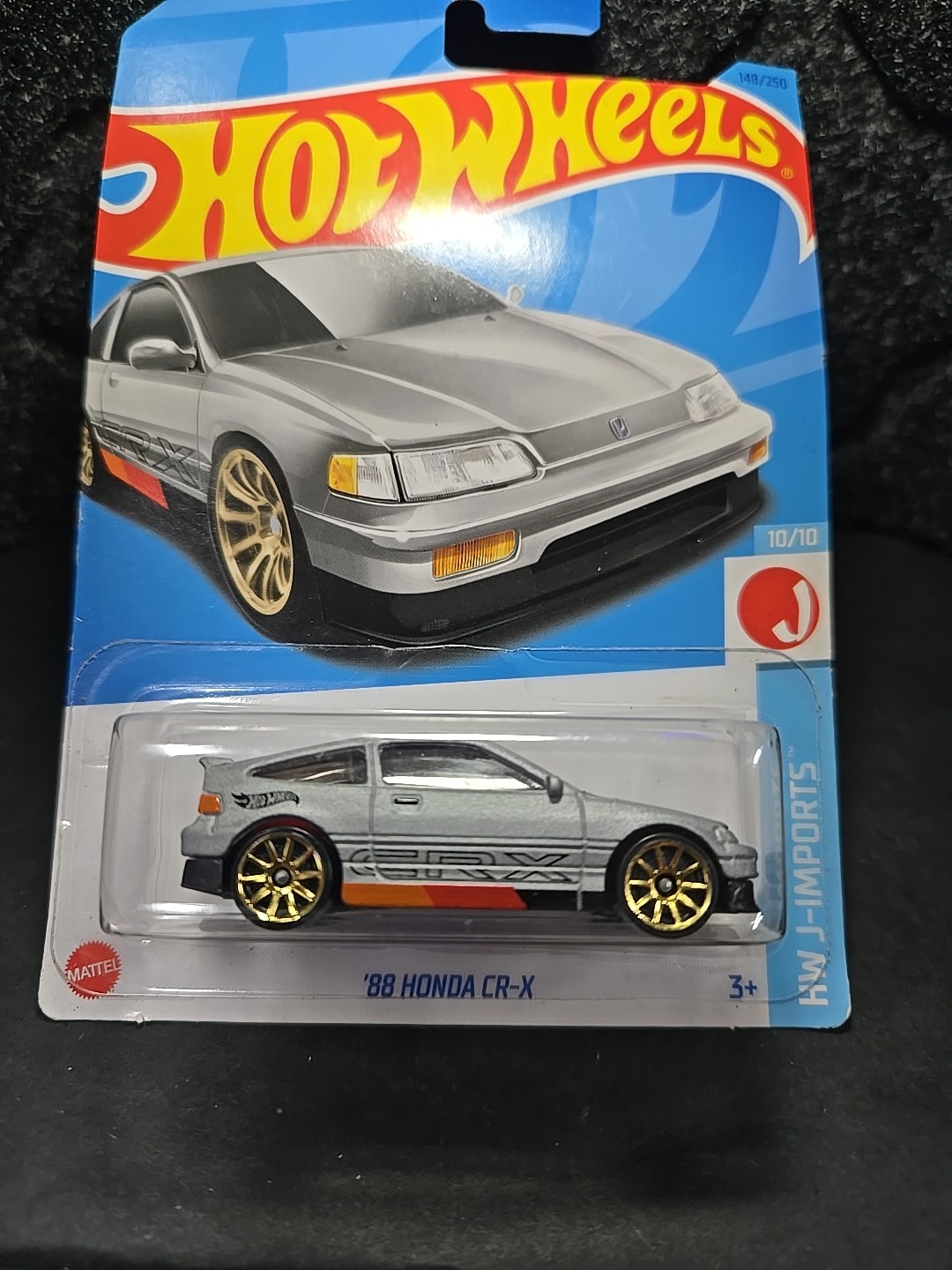 2023 HOT WHEELS 1:64 HW J-IMPORTS 10/10 MATTE SILVER ’88 HONDA CR-X #148/250