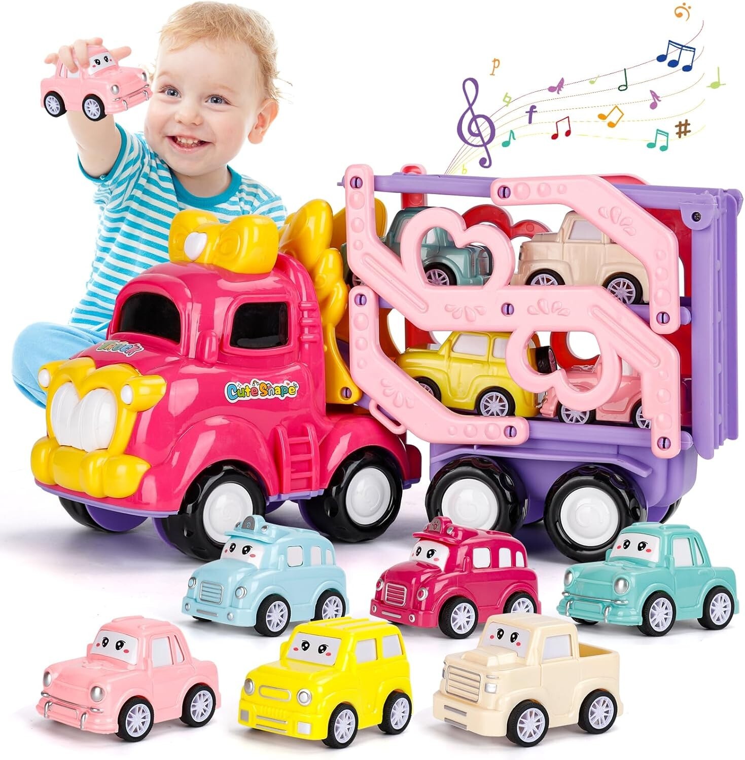 Toddler Truck Kids Car Toy Vehicle with Light & Sound for 3+ Girls, XMAS Gift UK