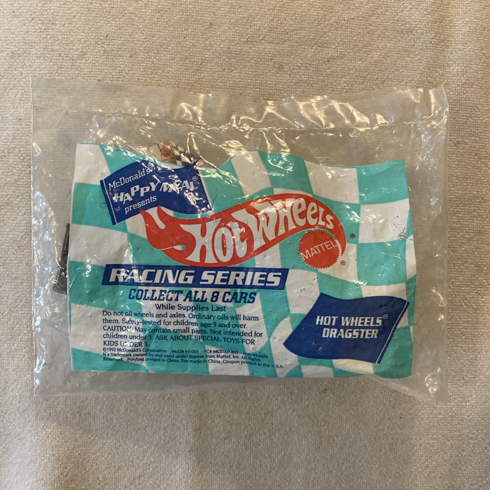 1992 McDonald’s Happy Meal Hot Wheels Racing Series Dragster New Sealed