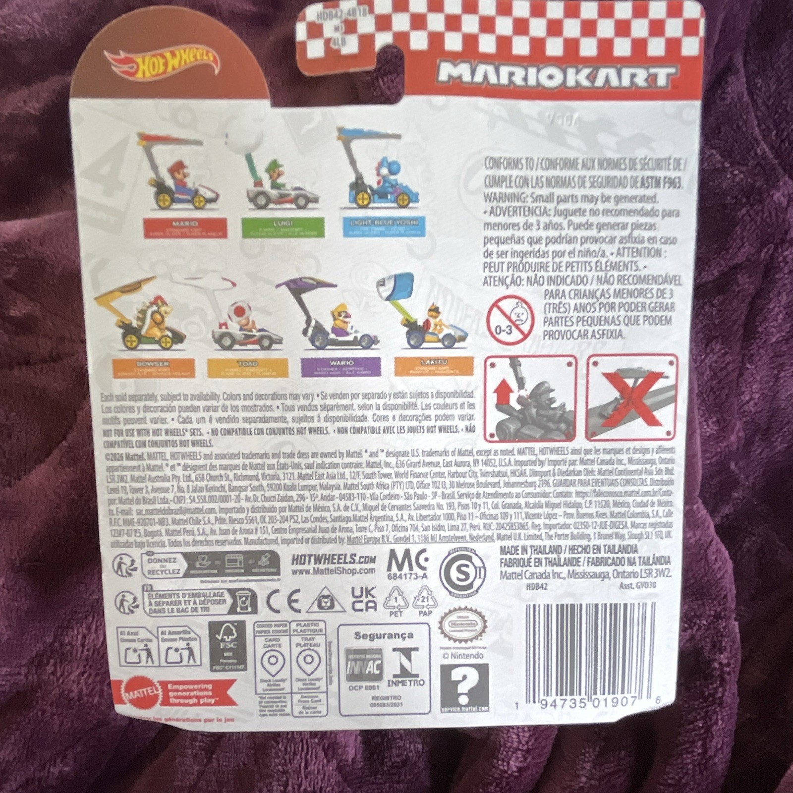 Hot Wheels Mario Kart Wario 1:64 Diecast Car Vehicle Unopened Box