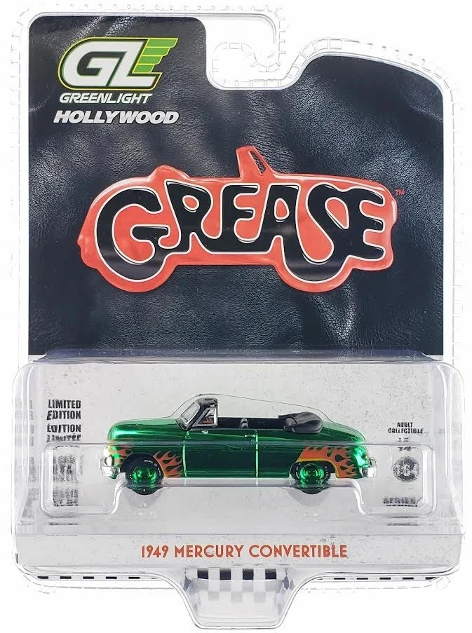 Chase! Greenlight 1:64 1949 Mercury Convertible Grease Diecast Model Car 62010-B