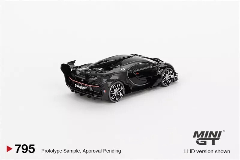 MINI GT BUGATTI VISION GRAN TURISMO 1:64 DIECAST MODEL CAR BLACK MGT00795-P12