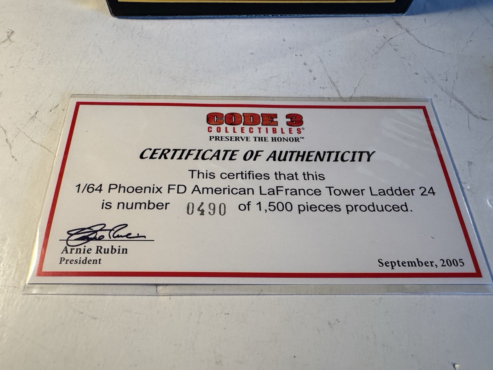 Code 3, 1:64 Die-Cast Phoenix Fire Dept American LaFrance Tower Ladder #12744 MB