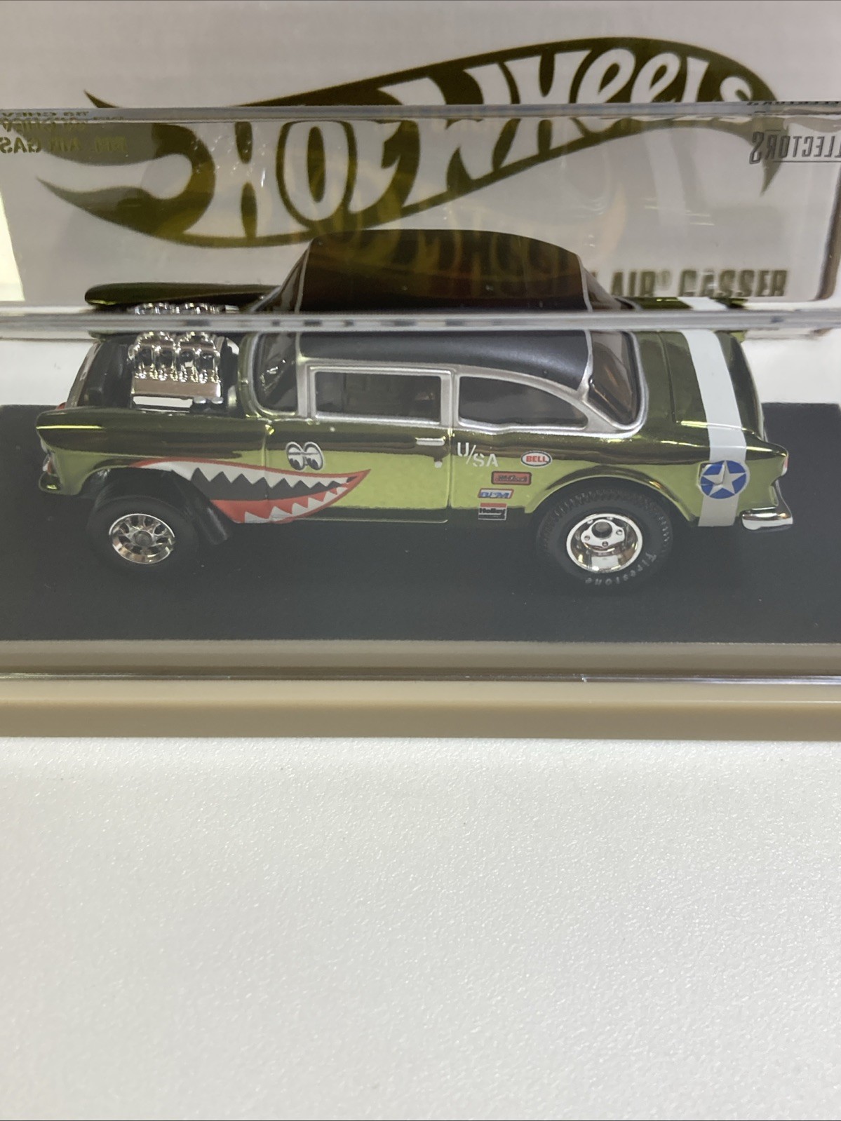 HOT WHEELS 2019 RLC REDLINE CLUB ’55 CHEVY BEL AIR GASSER FLYING TIGER OLIVE