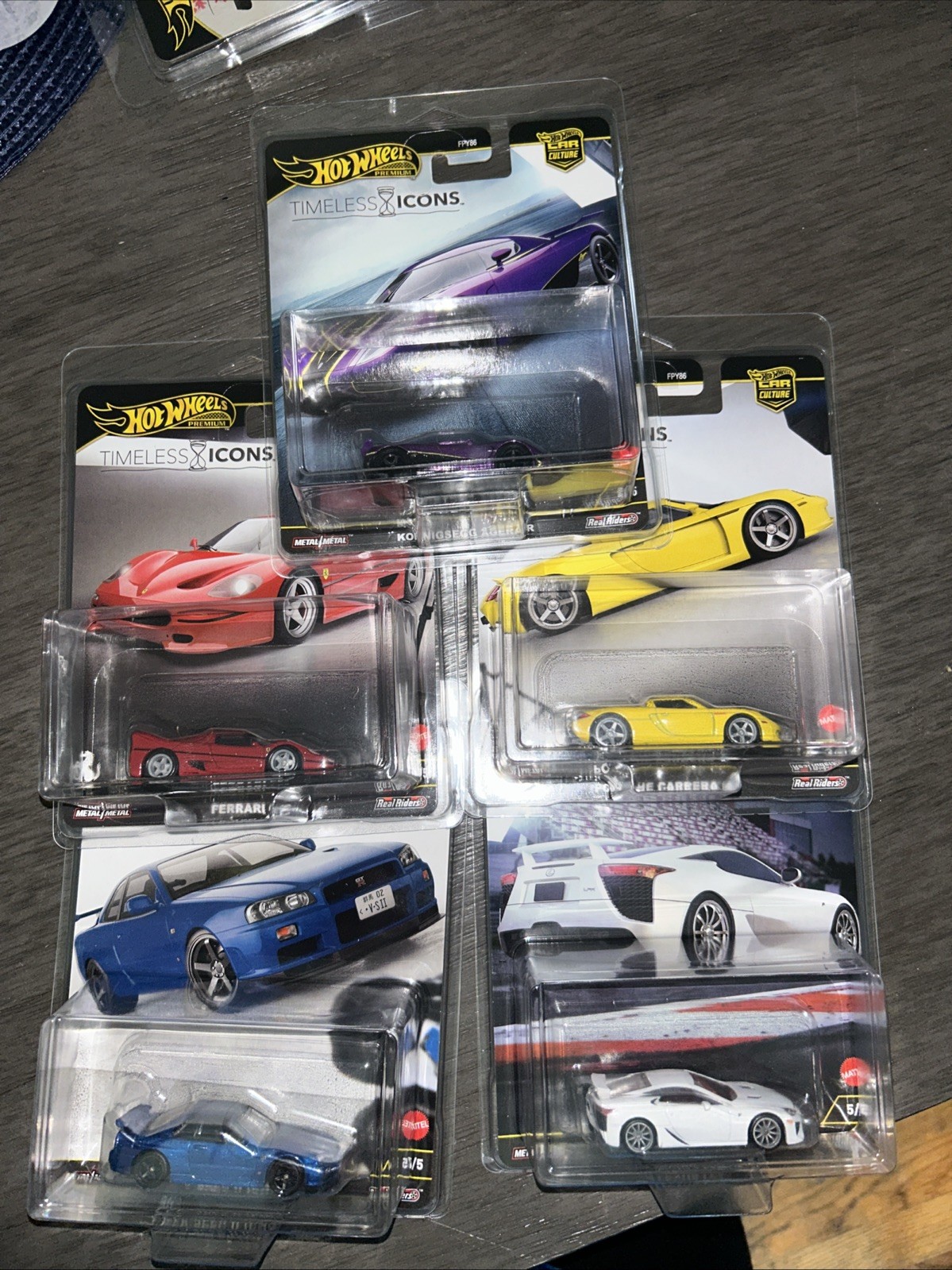 Hot Wheels Premium Car Culture Timeless Icons Set Of 5 In Protectors
