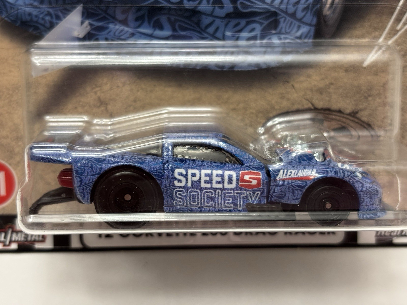Hot Wheels Boulevard #51 Signed Laughlin ’12 Corvette Z06 Drag Racer (Blue) CASE