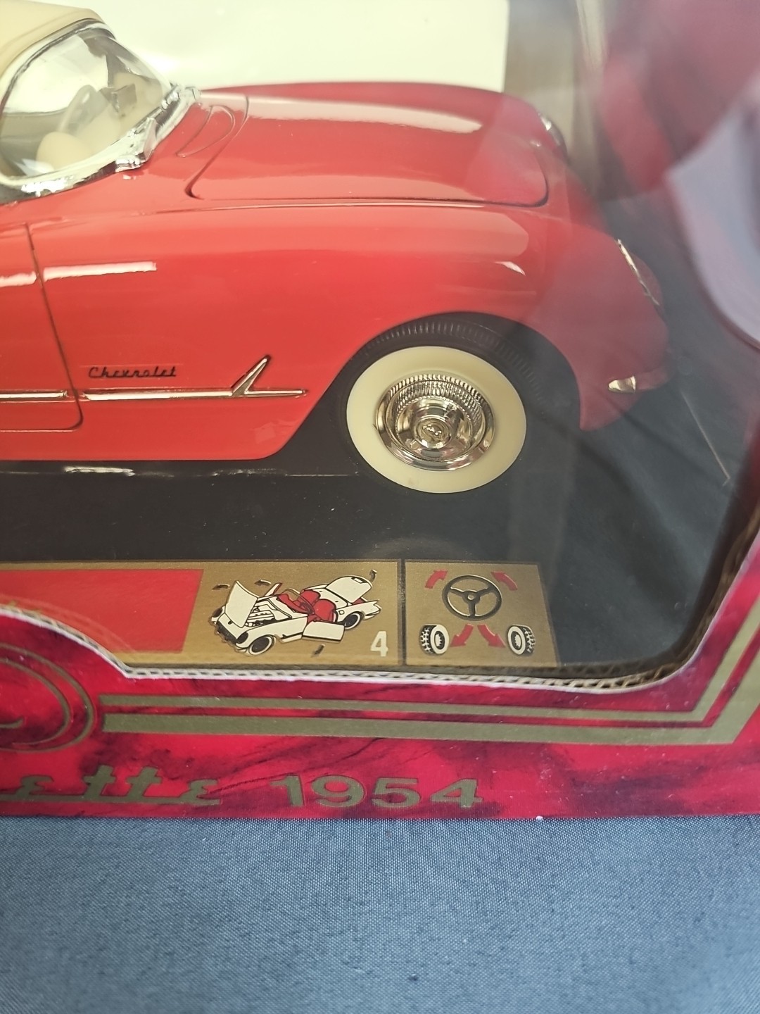 Vintage Mira Golden Line 1954 Chevrolet Corvette RED 1:18 #6195 NICE!!