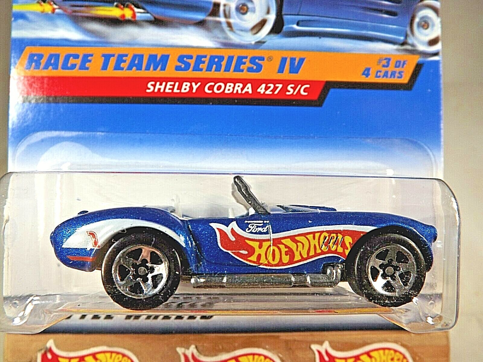 1998 Hot Wheels #727 Race Team Series IV 3/4 SHELBY COBRA 427 S/C Blue w/5 Spoke