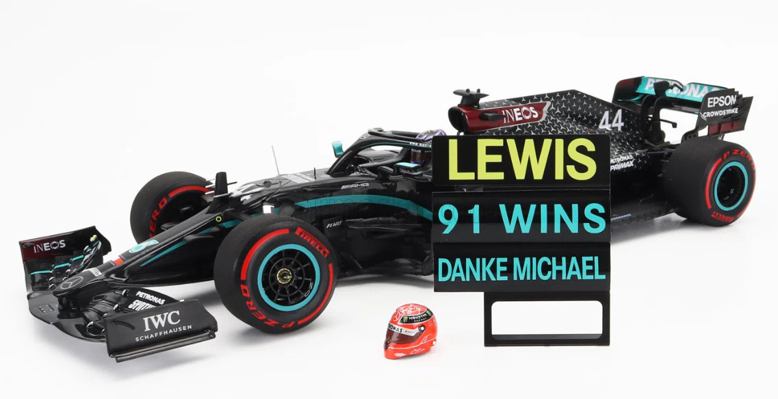 1:18 2020 Lewis Hamilton — 91st F1 Win — World Champion — Minichamps F1