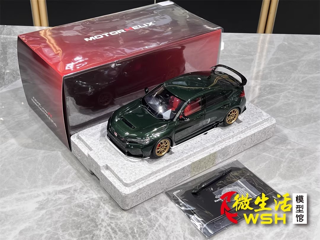 MotorHelix 1/18 Honda Civic Type R FL5 Alloy Display Model Car Green / Magic