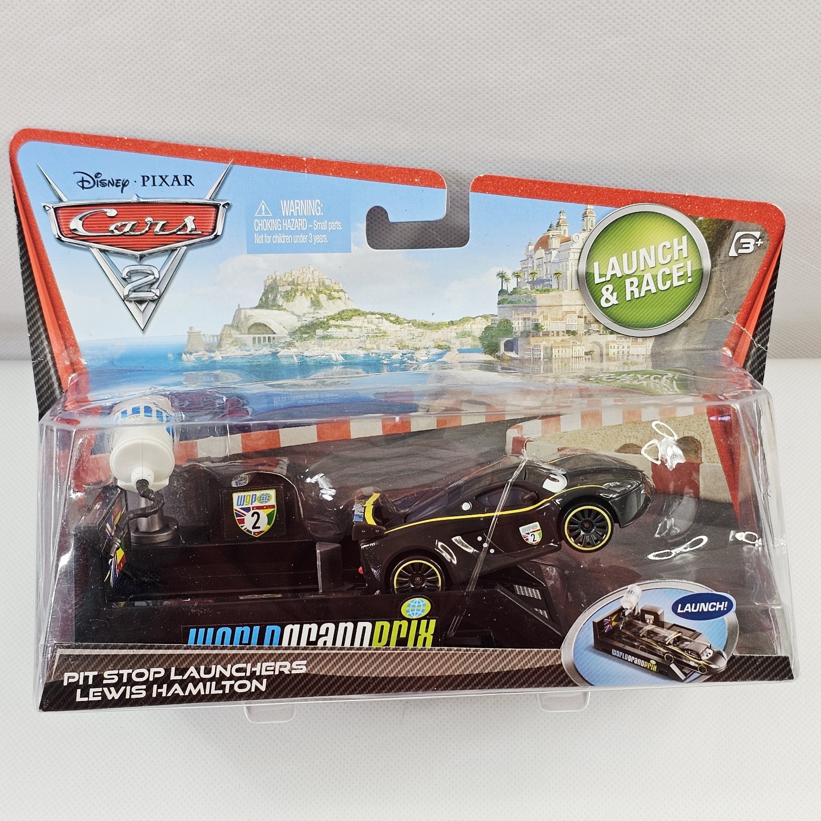 Disney Pixar Cars 2 Pit Stop Launchers Lewis Hamilton Launch & Race 2010 New NOS