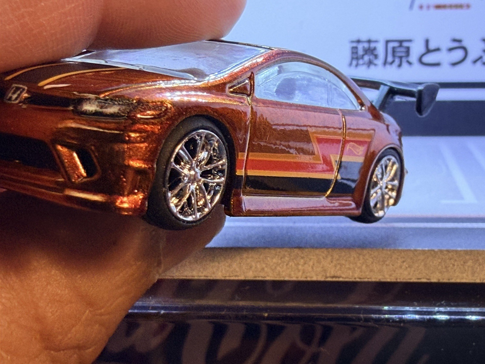 CUSTOM Orange 2006 Honda Civic Si • Real Riders 2025 Hot Wheels wheel swap