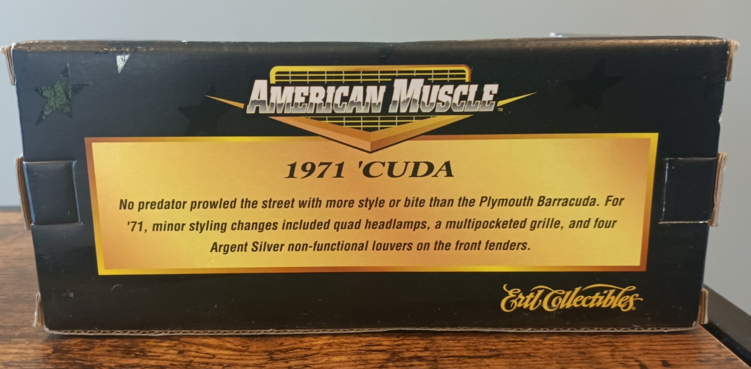 Ertl American Muscle 1971 Yellow Cuda 1:43 Scale Limited Edition New With Case