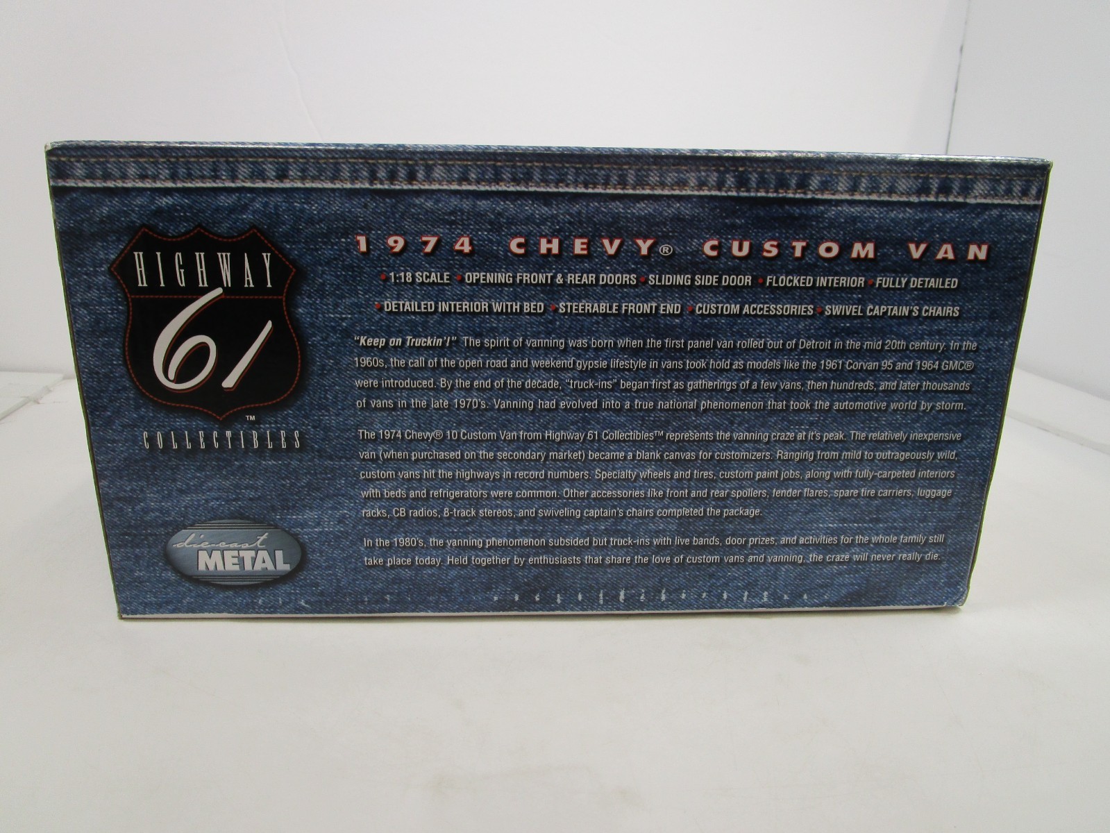 HIGHWAY 61 1/16 BLACK/WHITE 1974 CHEVY CUSTOM VAN NEW *READ* VHTF