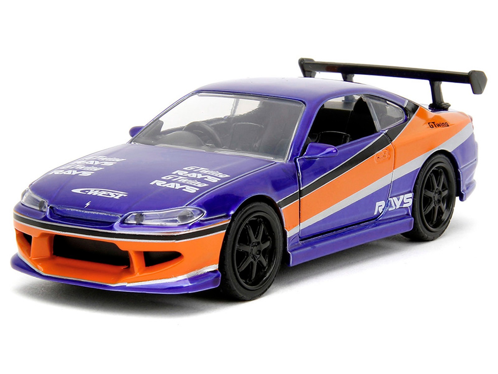 2001 NISSAN SILVIA S15 RHD BLUE “FAST & FURIOUS” 1/32 DIECAST CAR BY JADA 34446