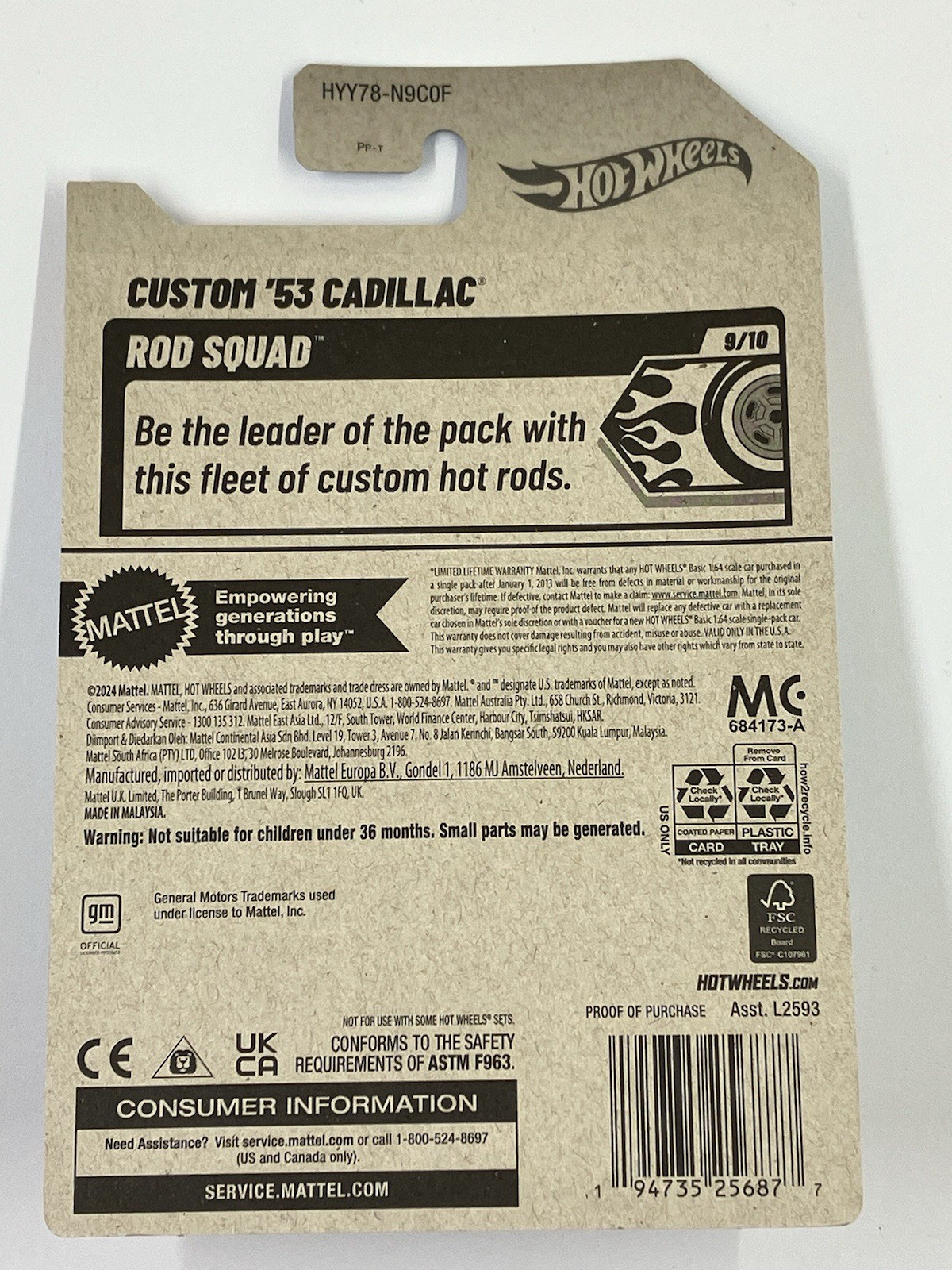 Hot Wheels – 2025 Rod Squad 9/10 Custom ’53 Cadillac #139/250