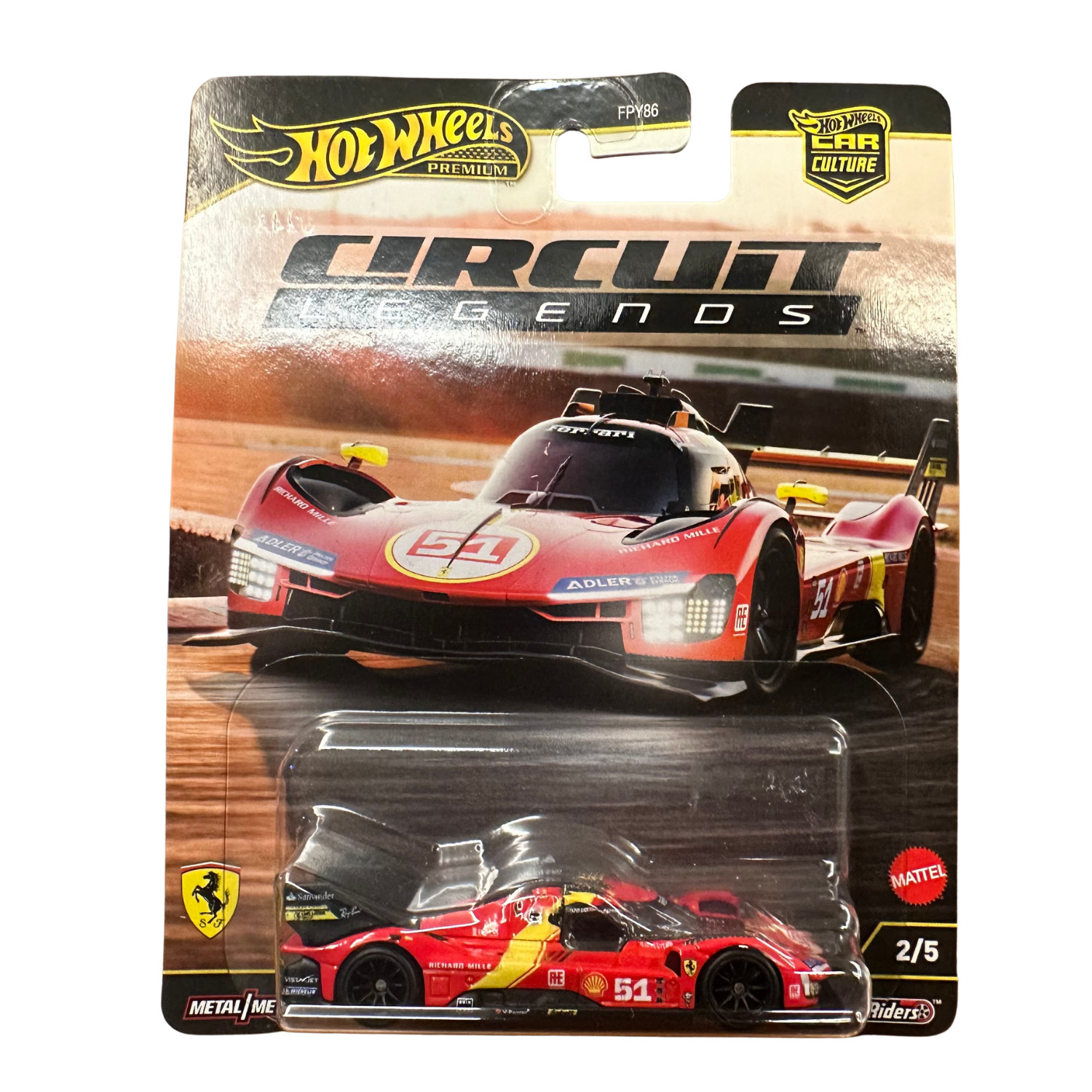 Hot Wheels Premium Circuit Legends Car Culture Ferrari 499P #51 2/5 + Protector