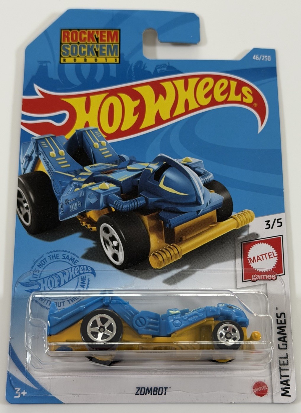 Hot Wheels Mattel Games Zombot Rock’em Sock’em Robots Blue 46/250 Diecast Toy