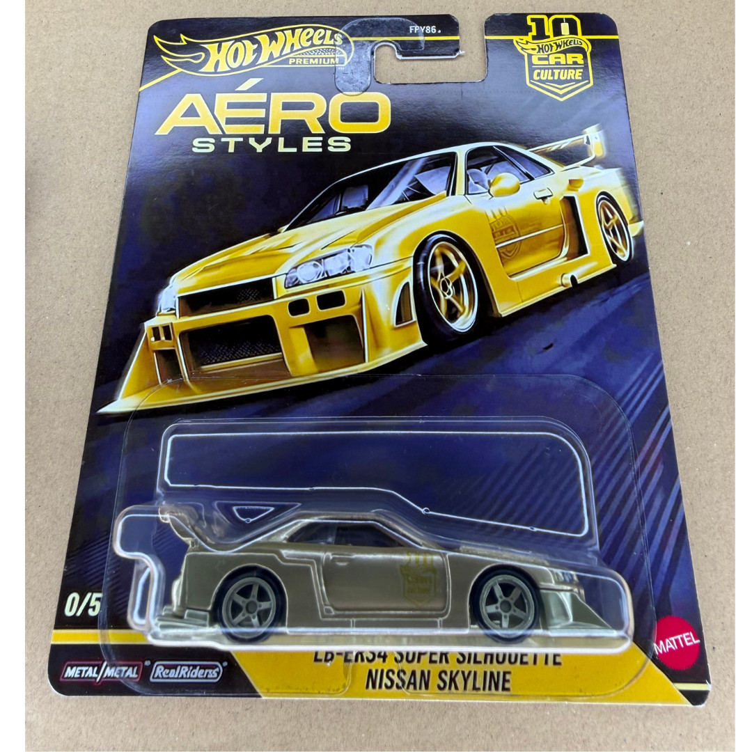 Hot Wheels Aero Styles Gold LBWK LB-ER34 Super Silhouette (Custom CHASE Diecast)