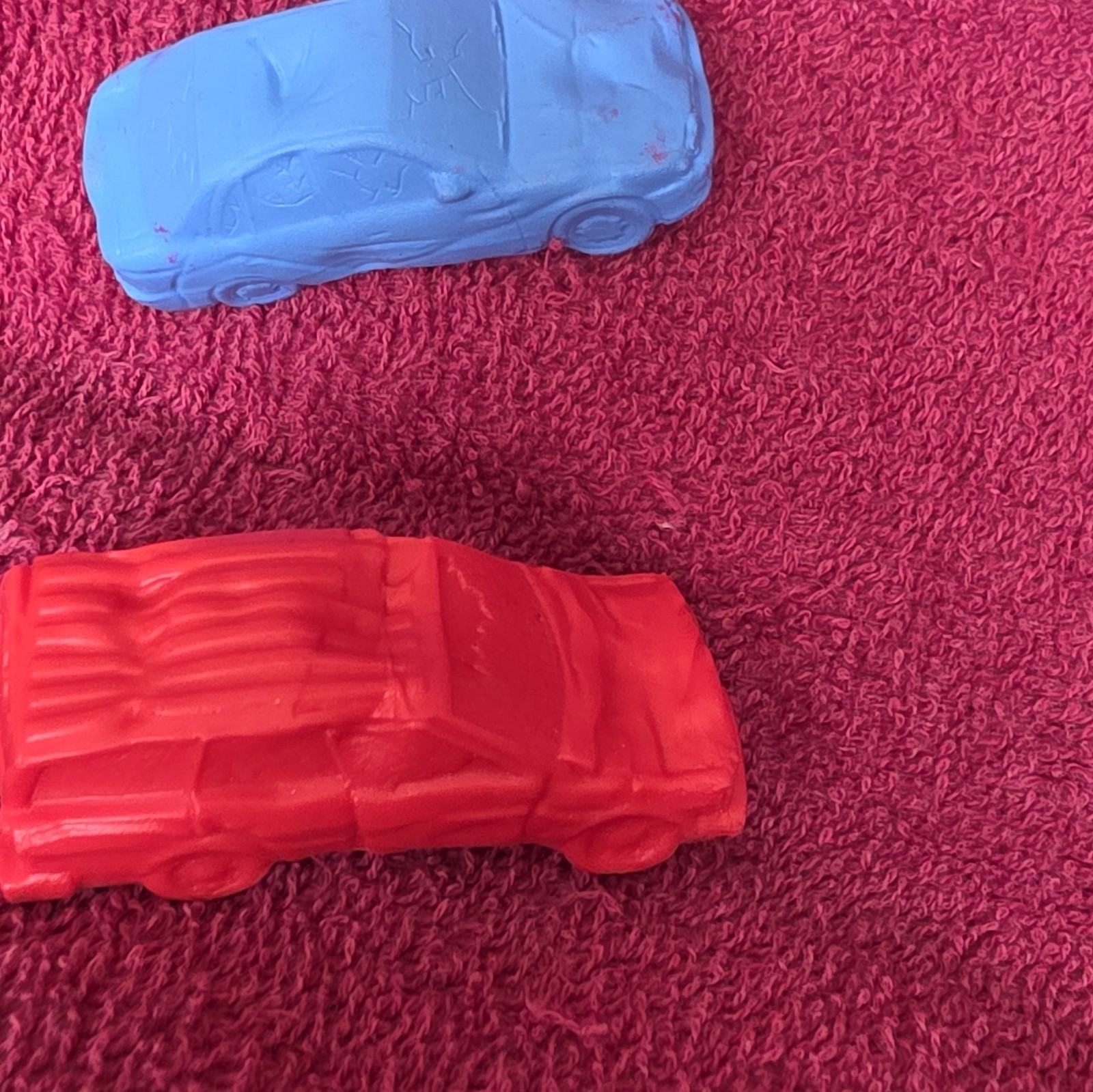 Plastic Toy Car Lot of 2 Red and Blue Kids Toy Vehicles