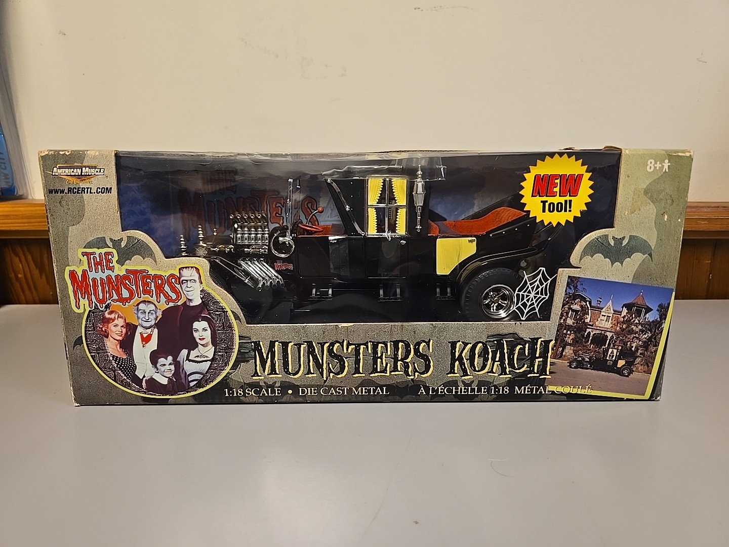 American Muscle ERTL 1:18 Scale The Munsters Munsters Koach Diecast Car NIB