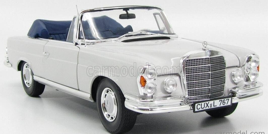 NOREV 1969 MERCEDES 280SE CABRIO Light Grey W/Removable Top 1:18*New! VERY RARE!