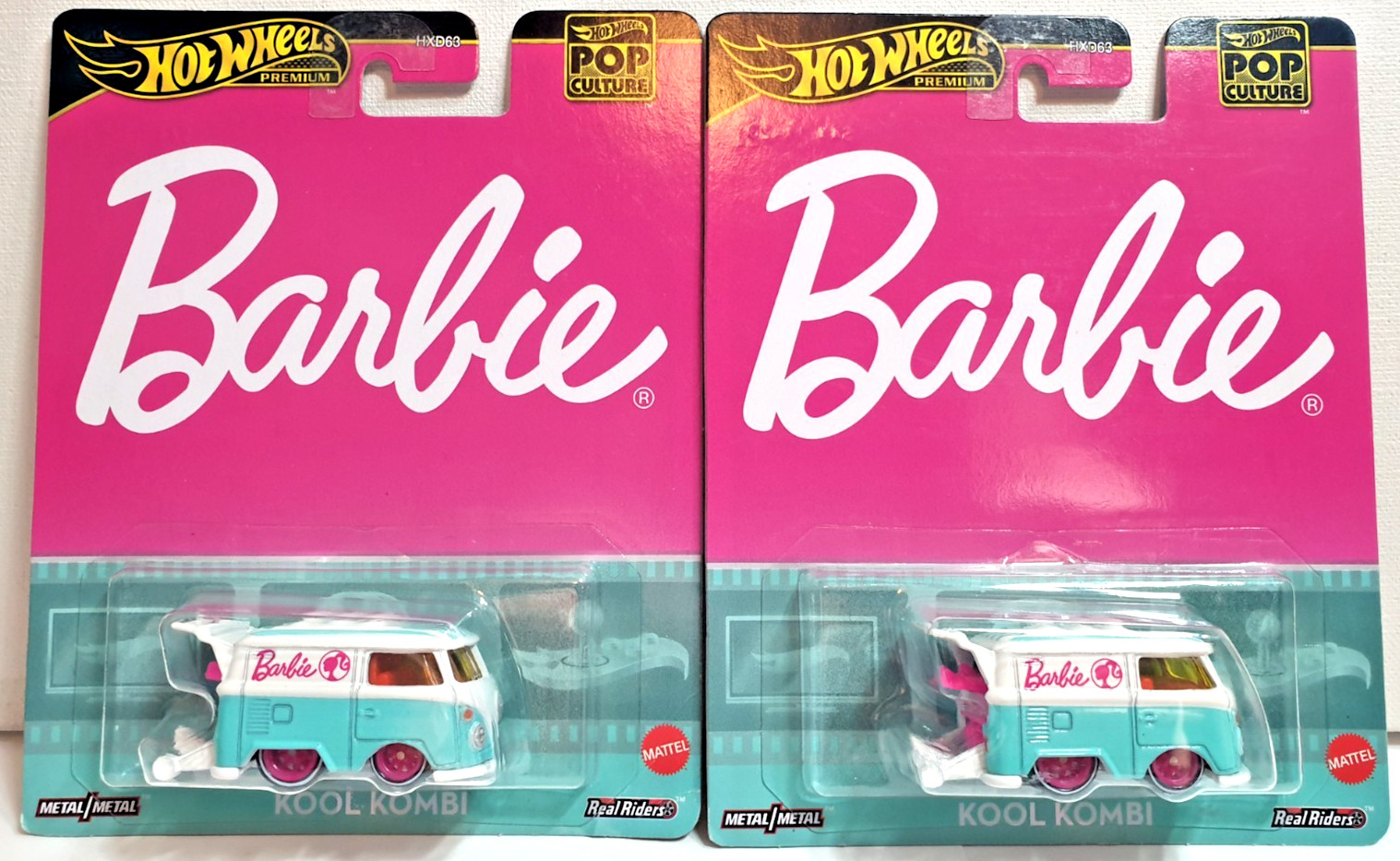 Hot Wheels Premium Pop Culture Barbie Volkswagen Kool Kombi – Lot Of 2
