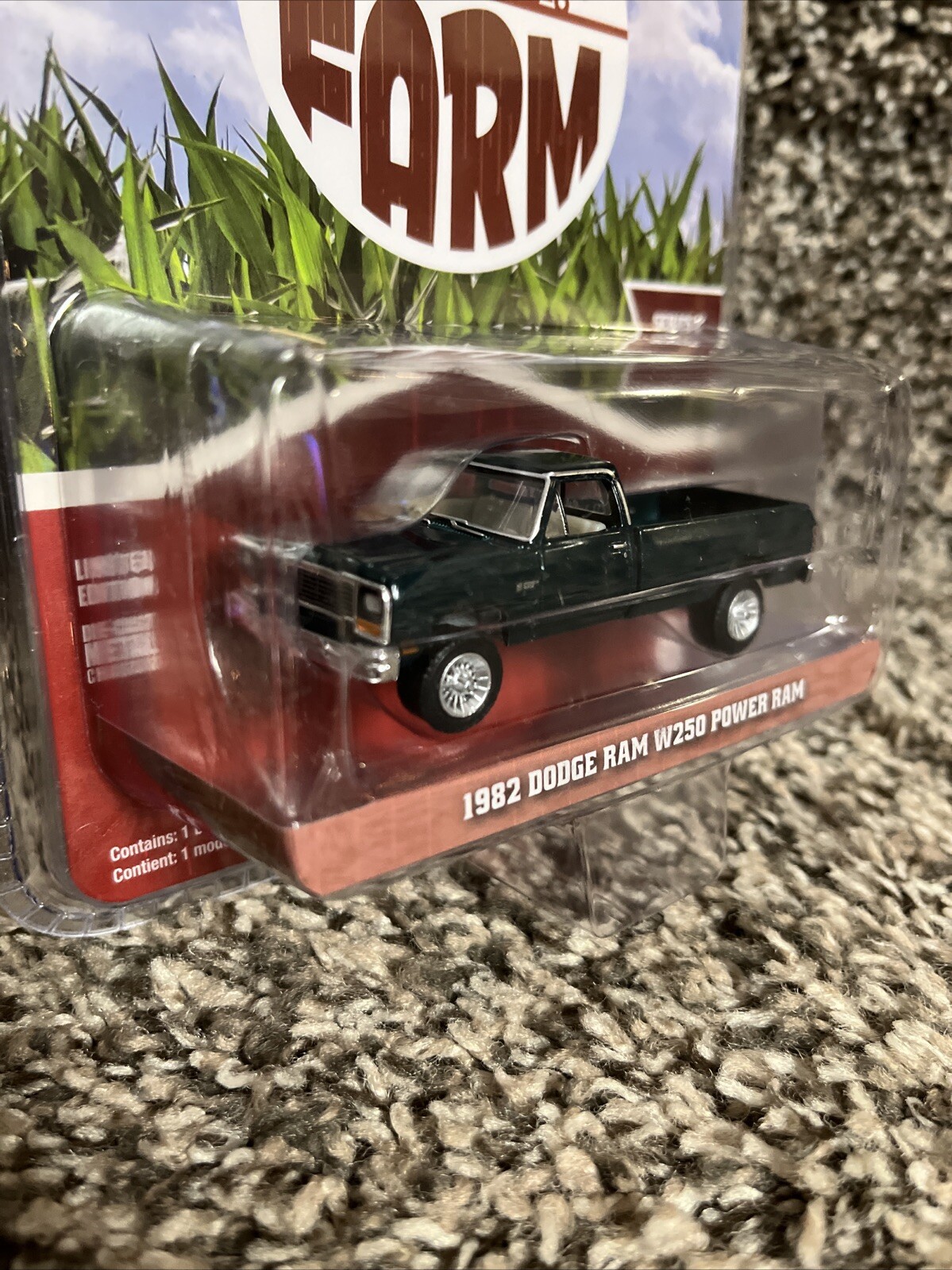 1:64 Greenlight 1982 Dodge Ram W250 Power Ram Diecast Down On The Farm NEW!!